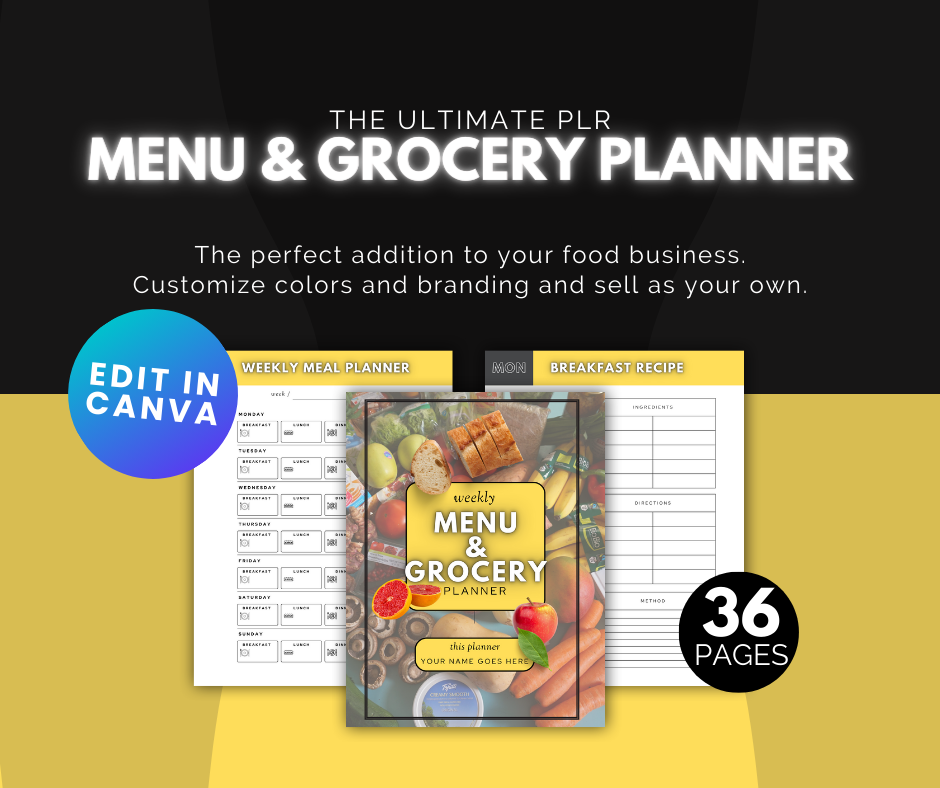 PLR Menu and Grocery Planner