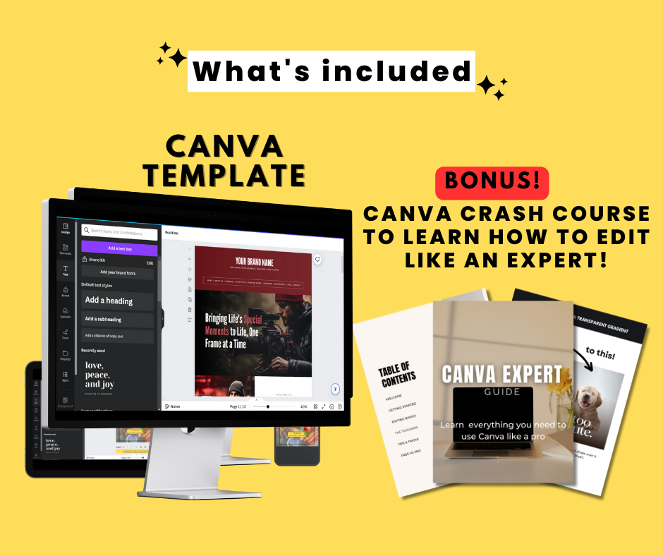 PLR Customizable Videographer Website Template